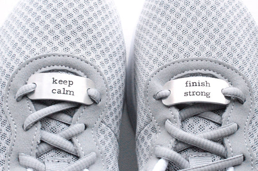 Keep Calm Finish Strong Shoe Tags