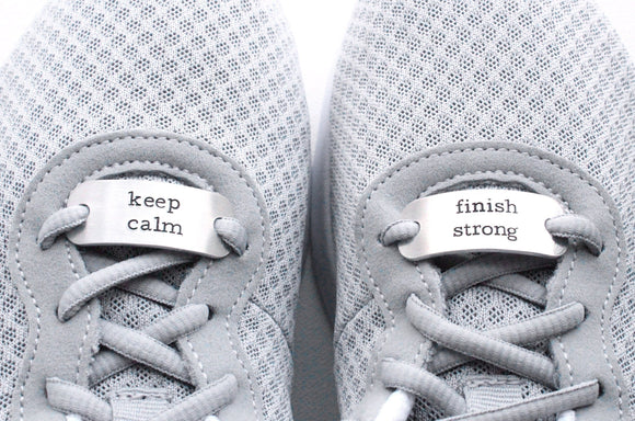Keep Calm Finish Strong Shoe Tags