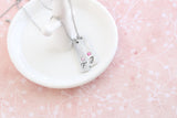 Birthstone Initial Tag Necklace