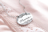 Floral Oval Mama Necklace