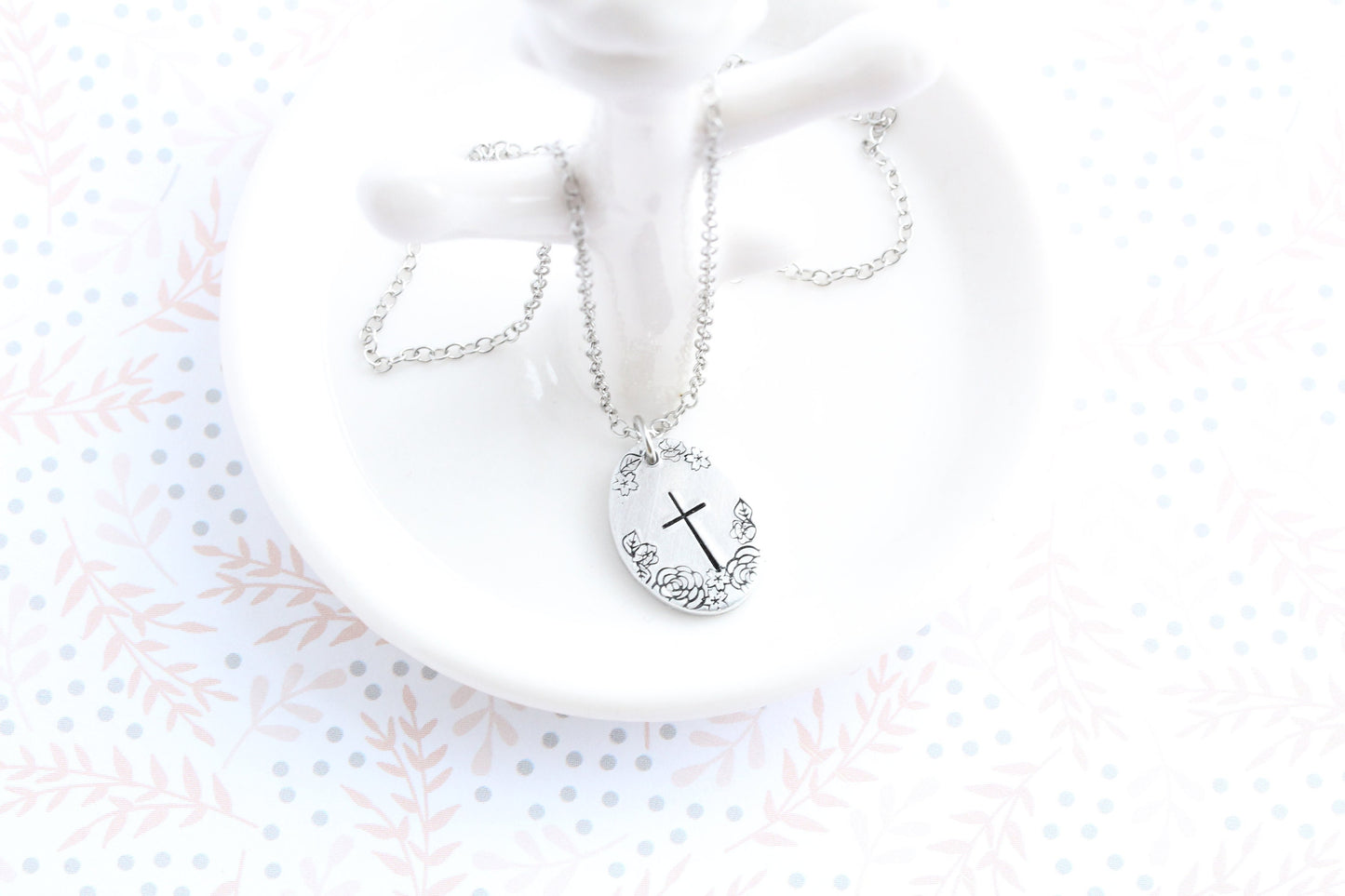 Floral Cross Necklace