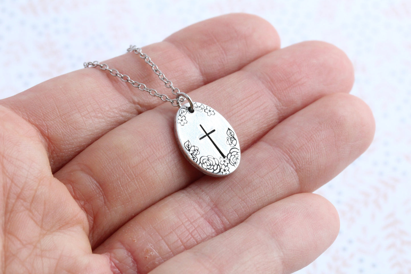 Floral Cross Necklace