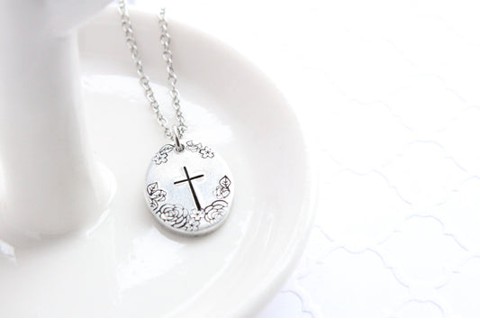 Floral Cross Necklace