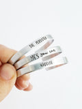Personalized Cuff Bracelet WITH TEXT INSIDE