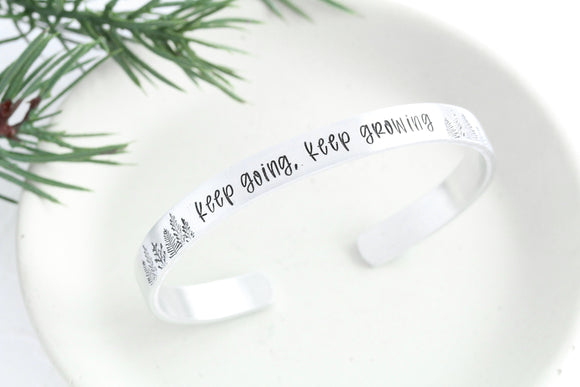 Keep Going Keep Growing Cuff Bracelet