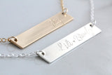 Gold Fill Bar Name Necklace