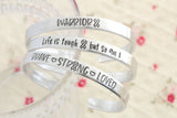 Cancer Warrior, Survivor, Supporter Cuff Bracelet