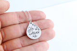 He Carries Me Teardrop Necklace