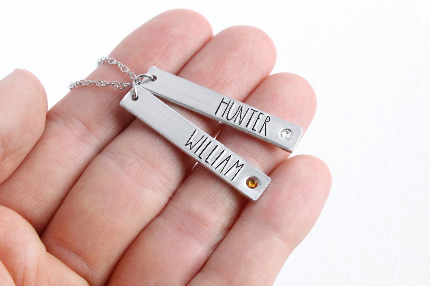 Birthstone Print Name Necklace