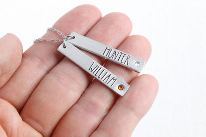 Birthstone Print Name Necklace