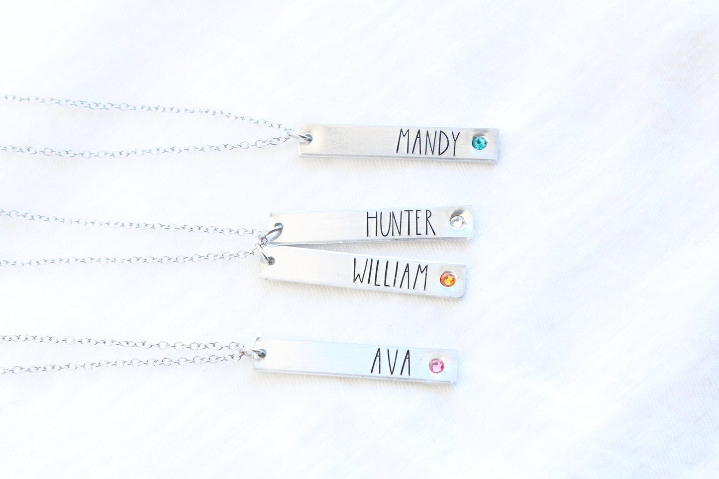Birthstone Print Name Necklace