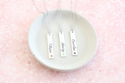 Birthstone Script Name Necklace