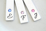 Birthstone Initial Tag Necklace