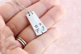 Birthstone Initial Tag Necklace