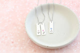 Birthstone Initial Tag Necklace