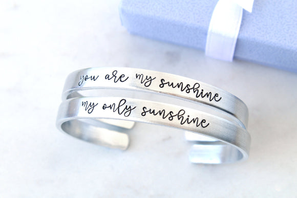 You Are My Sunshine Cuff Bracelet Set