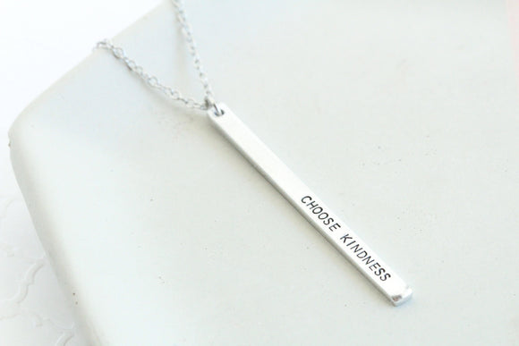 Choose Kindness Long Bar Necklace