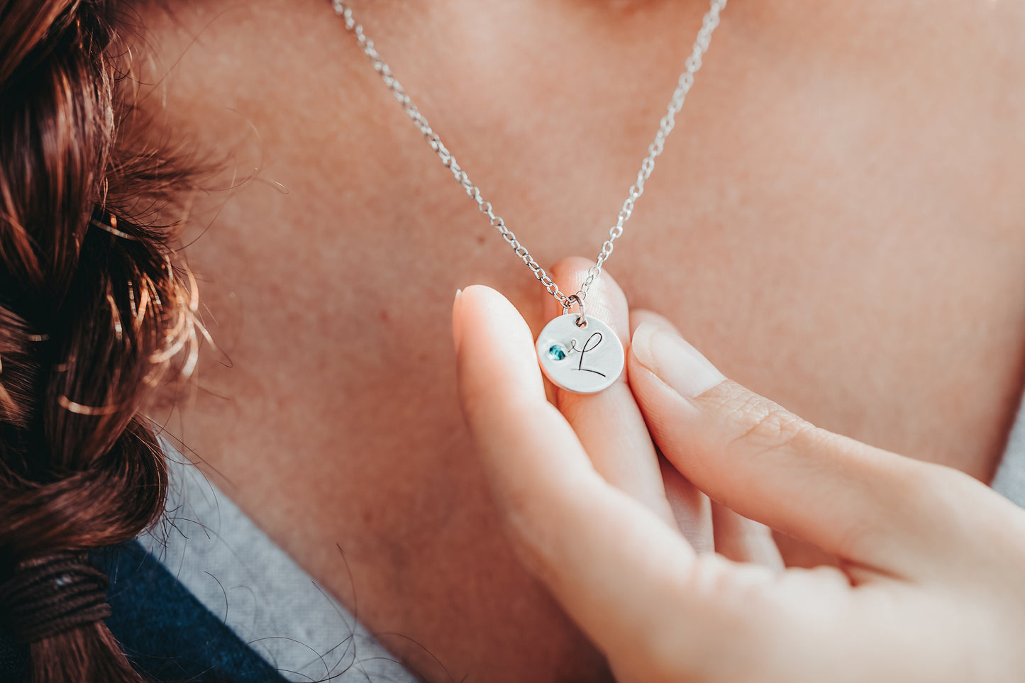 Birthstone Initial Necklace
