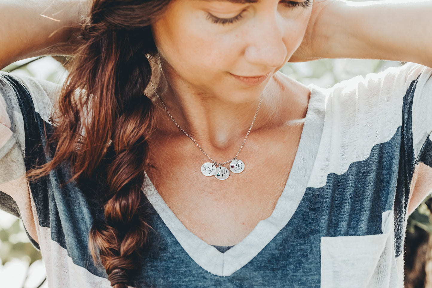 Birthstone Initial Necklace
