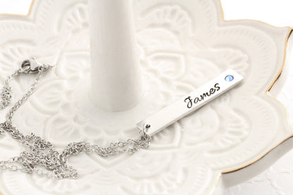 Birthstone Script Name Necklace