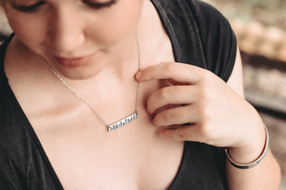 Forest Bar Necklace and Wrap Ring Set