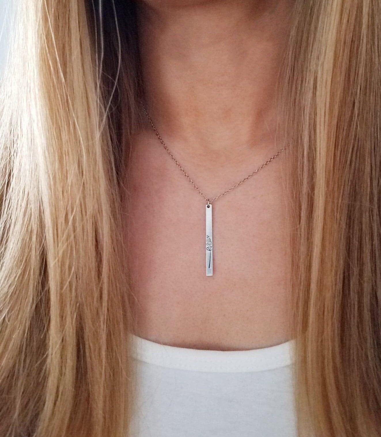 Lavender Vertical Bar Necklace