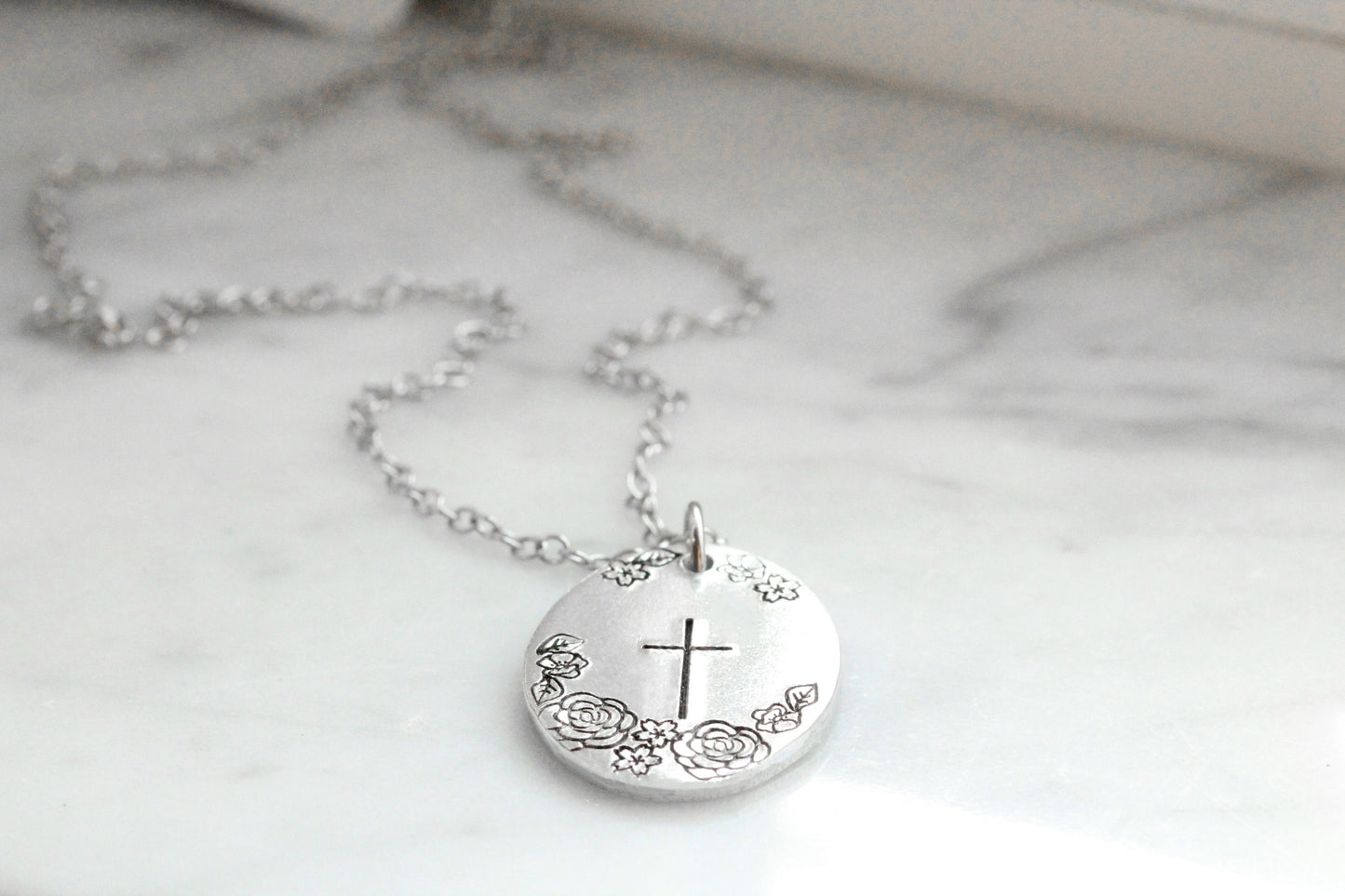 Floral Cross Necklace
