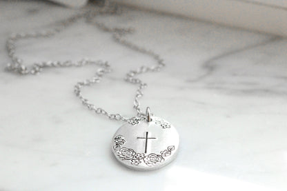 Floral Cross Necklace