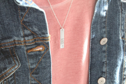 Birthstone Print Name Necklace