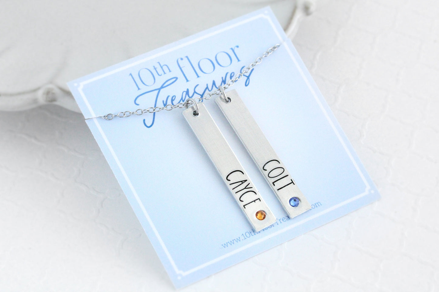 Birthstone Print Name Necklace