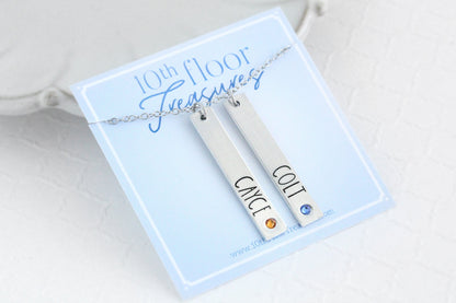 Birthstone Print Name Necklace