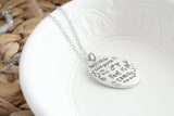 Romans 8:18 Bible Verse Oval Necklace