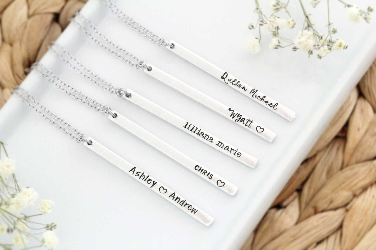 Long Bar Name Necklace