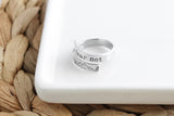 Forest Mountain Wrap Ring With Text