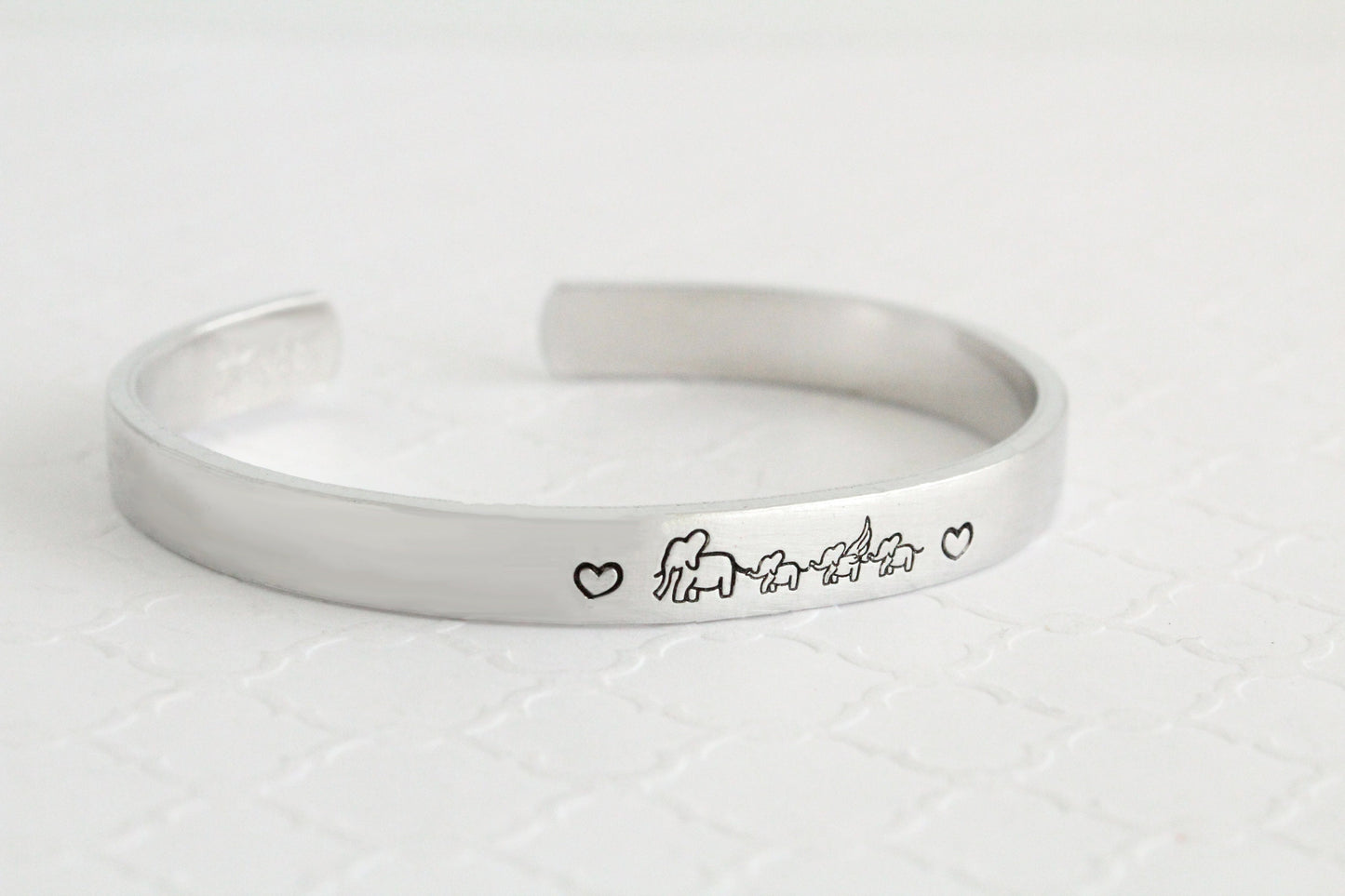 Mama And Baby Elephant Cuff Bracelet