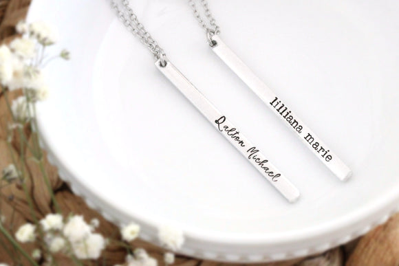 Long Bar Name Necklace