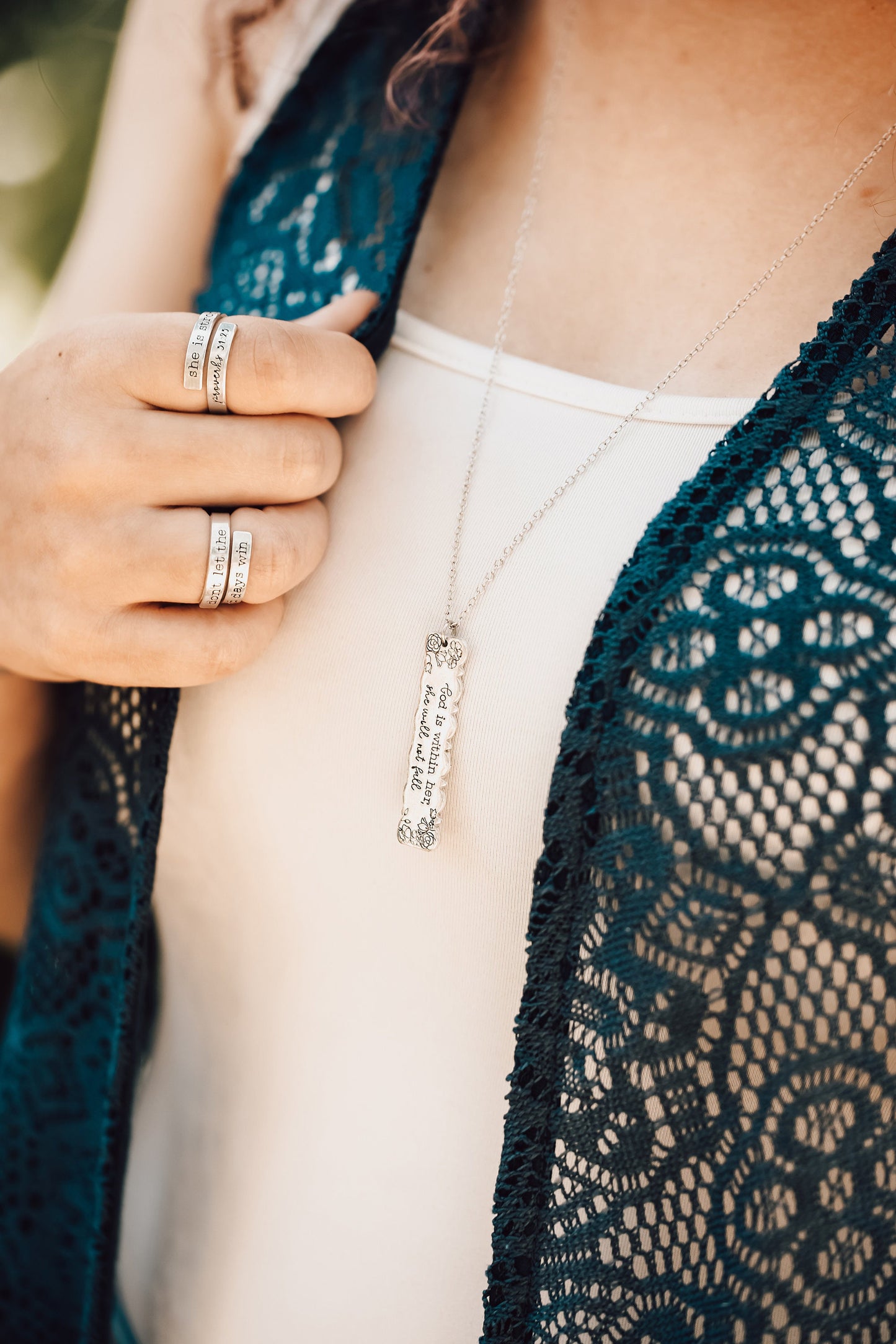 She Is Strong Proverbs 31:25 Wrap Ring