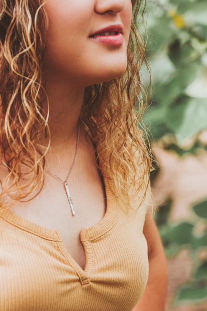 Just Breathe Lavender Oval Necklace