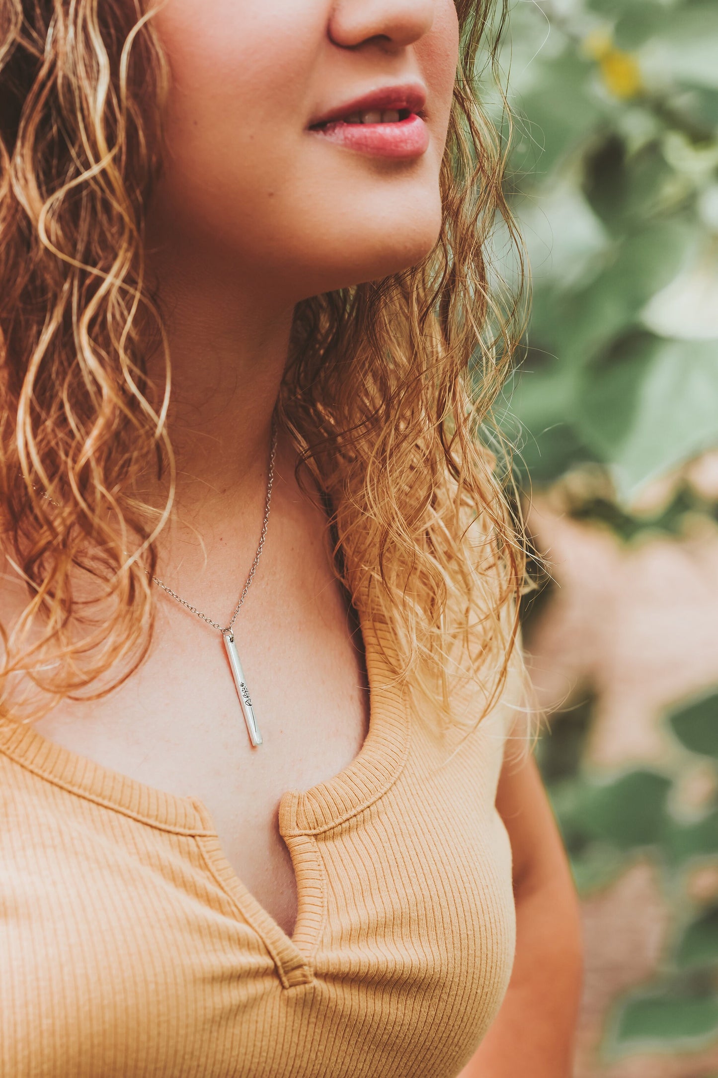 Lavender Vertical Bar Necklace