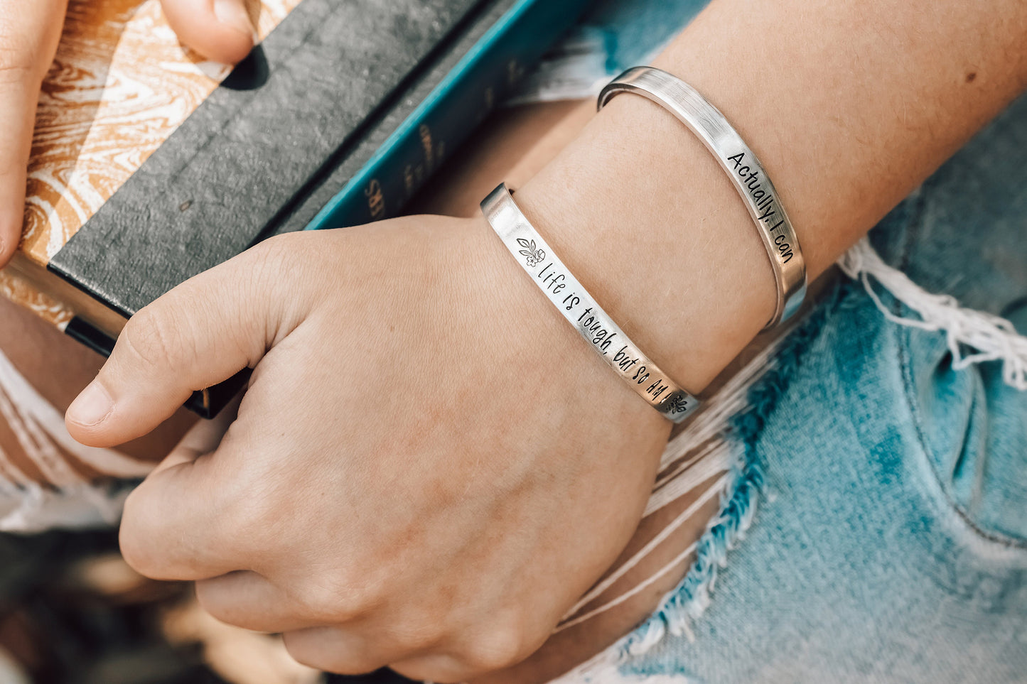 Life Is Tough But So Am I Inspirational Cuff Bracelet